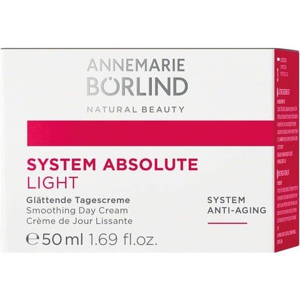 Annemarie Borlind System Absolute Smoothing Day Cream Light 50ml - Activates Collagen and Elastin Production - Ideal Makeup Base with Creamy - Light Texture - Maison des fragrances