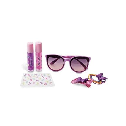 AQUARIUS Girls Gift Set MARTINELIA SHIMMER WINGS STREET ESSENTIALS Kids Sunglasses Pink Colorful Hair Ties and Lip Gloss - Maison des fragrances