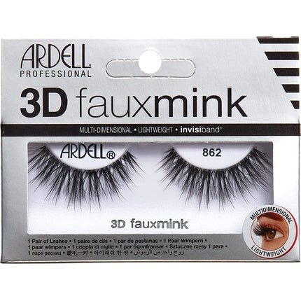 Ardell 3D Faux Mink False Eyelashes 862 Black Multi - Layered Extreme Curl Soft Ultra - Luxurious Full Volume Long Length Knot - Free Invisiband Vegan - Friendly Cruelty - Free Eyelashes - Maison des fragrances
