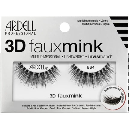 Ardell 3D Faux Mink False Eyelashes 864 Black Multi - Layered Extreme Curl Soft Ultra Luxurious Uneven Lengths Full Volume Long Length Vegan - Friendly - Maison des fragrances
