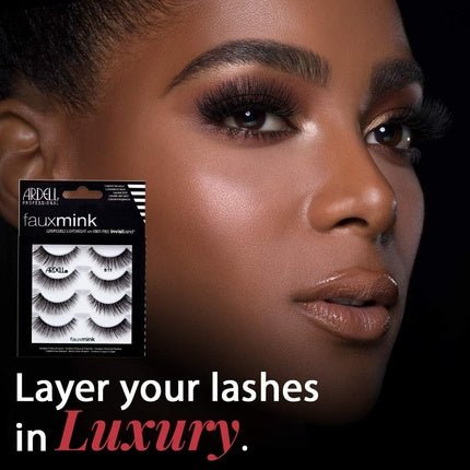 ARDELL Faux Mink 811 Synthetic Vegan Black Eyelashes - Pack of 4 - Maison des fragrances