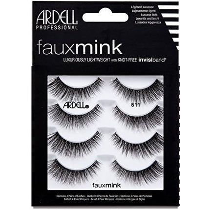 ARDELL Faux Mink 811 Synthetic Vegan Black Eyelashes - Pack of 4 - Maison des fragrances