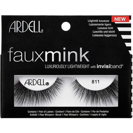 ARDELL Faux Mink False Eyelashes 811 Black Medium Volume Medium Length Flared Knot - Free Invisiband Cat - Eye Vegan - Friendly Cruelty - Free Lashes - Maison des fragrances