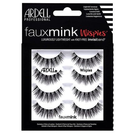ARDELL Faux Mink Wispies Synthetic Vegan Eyelashes Black - Pack of 4 - Maison des fragrances