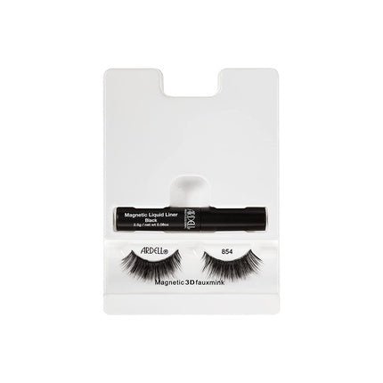 ARDELL Magnetic Liner Kit 3D Faux Mink 854 - Magnetic Eyelashes with Real Hair and Magnetic Eyeliner, No Glue Needed | Easy to Apply, Vegan & Reusable - Maison des fragrances