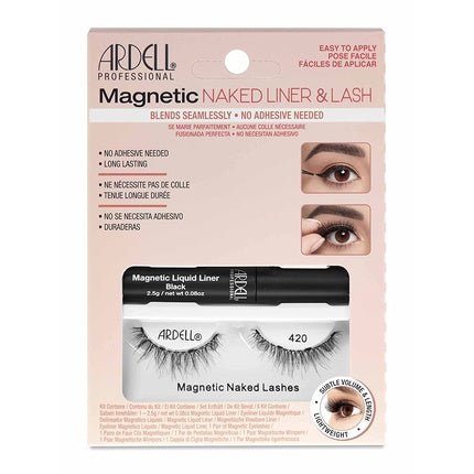 ARDELL Magnetic Liner Kit Naked Lash 420 - Magnetic Real Hair Eyelashes with Magnetic Eyeliner, No Need for Eyelash Glue | Easy to Apply, Vegan & Reusable - Maison des fragrances