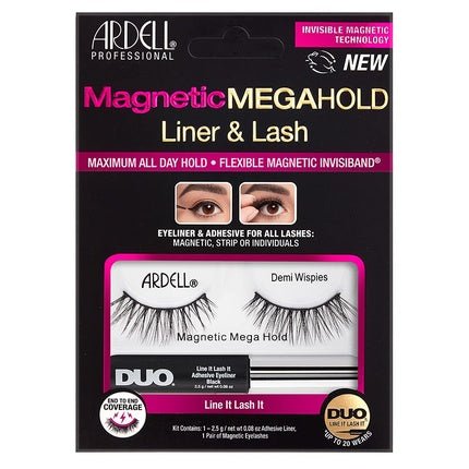 ARDELL Magnetic Megahold Demi Wispies Magnetic Eyelashes with Magnetic Eyeliner - Vegan and Reusable - Maison des fragrances