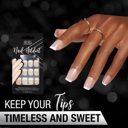 ARDELL Nail Addict Classic French Press On Nails with Glue and File - 24 Artificial Nails - Maison des fragrances