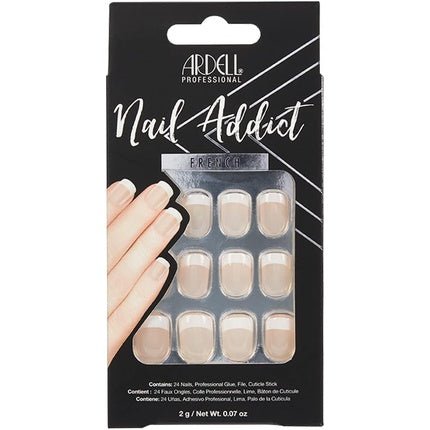 ARDELL Nail Addict Classic French Press On Nails with Glue and File - 24 Artificial Nails - Maison des fragrances