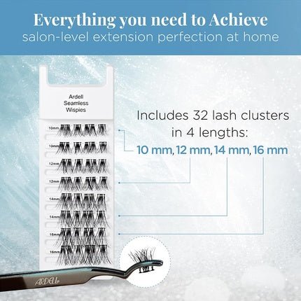 Ardell Seamless Extensions Refill Kit Wispies 32 Assorted Lengths Customizable DIY Underlash Clusters for Natural Volume & Length Knotless Design 1 Count - Maison des fragrances