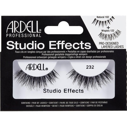 ARDELL Studio Effects 232 Real Hair False Eyelashes for Extra Volume and Density Developed by Makeup Artists Glue - On Natural Vegan and Reusable Style 232 - Maison des fragrances