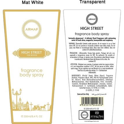 Armaf High Street Body Mist Eau de Toilette (EDT) Mixte 250ml - Maison des fragrances