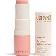 ATTITUDE Oceanly Sheer Lip Gloss Stick EWG Verified Titanium Dioxide - Free Vegan Makeup & Beauty Plastic - Free Silky Pink 3.4 grams - Maison des fragrances