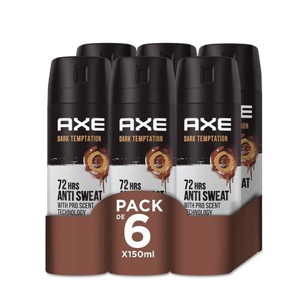 Axe Dark Temptation Deodorant for Men Antiperspirant 150ml - Pack of 6 - Maison des fragrances
