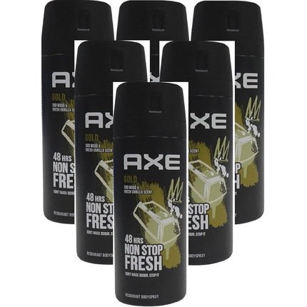 Axe Deodorant Body Spray Gold 150ml - Pack of 6 - Maison des fragrances
