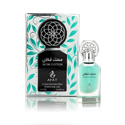 Ayat Perfumes Musk Cotton Perfume Oil 12ml - Alcohol-Free High-Quality Musk Unisex Oriental Arabic Oud Amber - Maison des fragrances