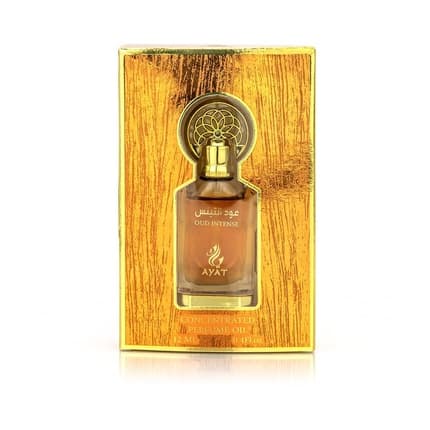 Ayat Perfumes Oud Intense Perfume Oil - Alcohol-Free Musk Extract - Unisex Oriental Arabic Natural Amber Parfum (Parfum) Mixte 12ml - Maison des fragrances