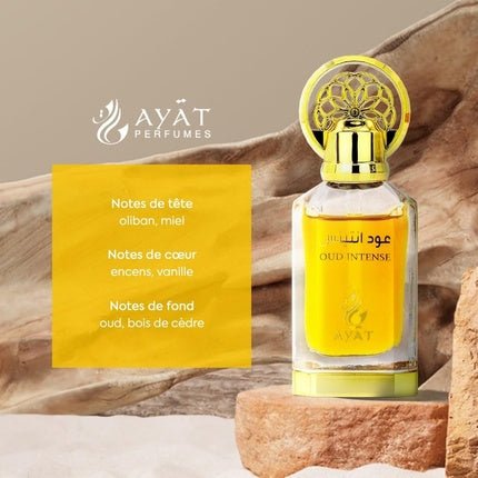 Ayat Perfumes Oud Intense Perfume Oil - Alcohol-Free Musk Extract - Unisex Oriental Arabic Natural Amber Parfum (Parfum) Mixte 12ml - Maison des fragrances