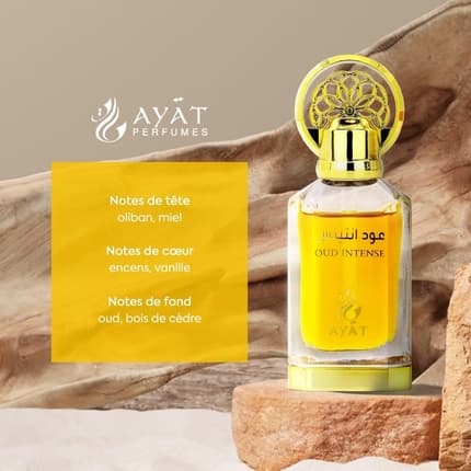 Ayat Perfumes Oud Intense Perfume Oil - Alcohol-Free Musk Extract - Unisex Oriental Arabic Natural Amber Parfum (Parfum) Mixte 12ml - Maison des fragrances