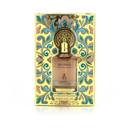 Ayat Perfumes Shaghaf Oud Alcohol-Free Perfume Oil Unisex Oriental Musk Eau de Parfum (EDP) Mixte 12ml - Maison des fragrances