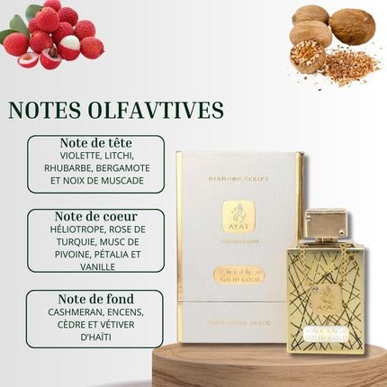 Ayat Perfumes SOLID GOLD 's Perfume Diamond Series Luxury Floral Warm Sensual Fragrance Eau de Parfum (EDP) Femme 100ml - Maison des fragrances