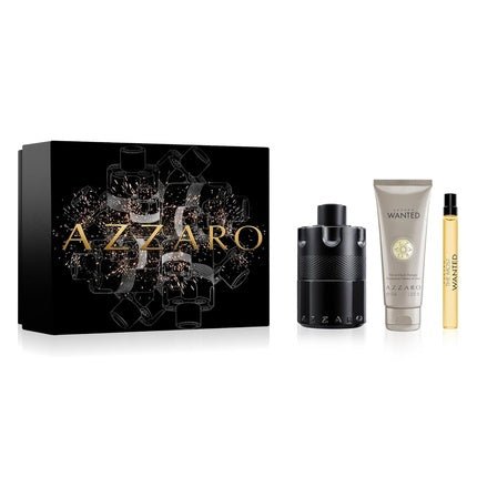 Azzaro The Most Wanted Intense Seductive 's Cologne Gift Set 3-Piece Holiday Set Includes Full Size Travel Size Fragrances Hair Body Shampoo Lasting Wear Luxury Perfumes Coffret (Coffret) Homme - Maison des fragrances