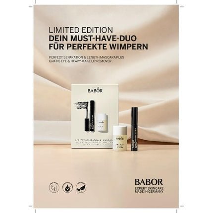 BABOR Make Up & Cleansing Set Perfect Definition & Length Mascara with Silicone Brush Eye & Heavy Make Up Remover for All Skin Types - Maison des fragrances