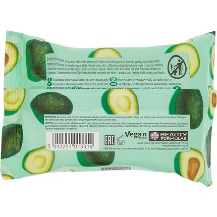 Beauty Formulas Avocado Makeup Remover Wipes - Maison des fragrances