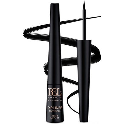 Bel London DipLiner Deep Black Eyeliner with Premium Matte Finish and 75% Natural Ingredients - High Performance Smudge and Transfer - Proof Film - 10 Hour Smudge - Free Liquid Eyeliner! - Maison des fragrances