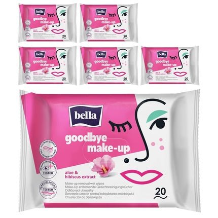 bella Goodbye Make - Up Removal Wipes 20 Pieces - 100% Biodegradable, Dermatologically Tested, Gentle and Effective - Maison des fragrances