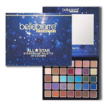 Bellapierre All - Stars Eyeshadow Palette 35 Shades in Matte, Satin, Shimmer, and Foil Finishes Non - Toxic and Paraben Free Vegan and Cruelty Free - Maison des fragrances