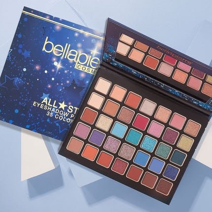 Bellapierre All - Stars Eyeshadow Palette 35 Shades in Matte, Satin, Shimmer, and Foil Finishes Non - Toxic and Paraben Free Vegan and Cruelty Free - Maison des fragrances