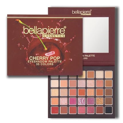 Bellapierre Cherry Pop Eyeshadow Makeup Palette 35 Colorful Shades - Non - Toxic, Paraben Free, Vegan and Cruelty Free - Maison des fragrances