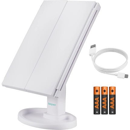 BEPER P302VIS050 Illuminated Makeup Mirror with 1x/2x/5x Magnification - Perfect for Makeup Station - Maison des fragrances
