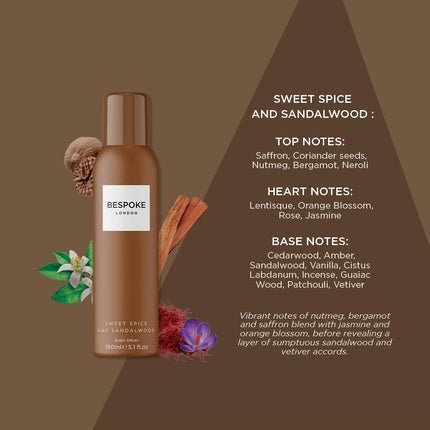 Bespoke London Bespoke 's Sweet Spice and Sandalwood Body 150ml pour homme - Maison des fragrances