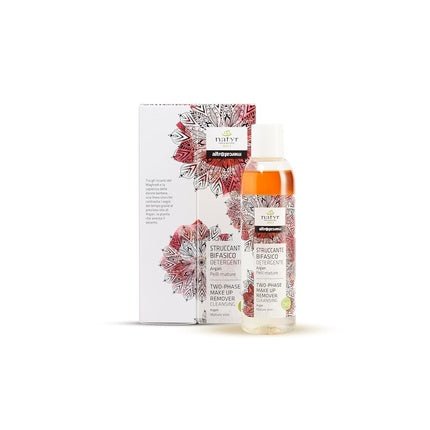 Bio Anti - Aging 2 - Phase Makeup Remover for Eyes and Face with Argan Oil, Prickly Pear, Aloe Vera for Mature Skin - Fair Trade Natural Cosmetics from Italy 200ml - Maison des fragrances