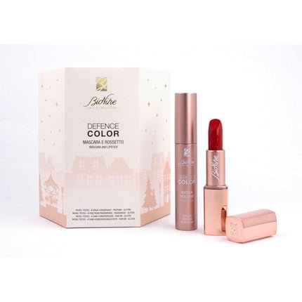 BioNike Women's Gift Set Defence Color - Creamy Velvet Lipstick Ultra Comfort No. 110 Rouge 3.5ml and Mascara Extra Volume Black 11ml - Maison des fragrances