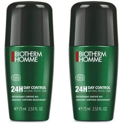 Biotherm Day Control Natural Protection 24H Roll-On Organic - Pack of 2 Déodorant (Déo) Homme 75ml - Maison des fragrances