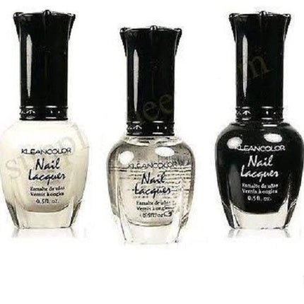 Black and Matte Nail Polish Lacquer Set - Pack of 3 - Maison des fragrances