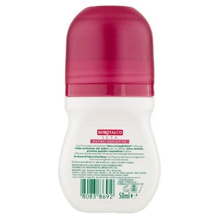 Borotalco Silk Roll On Deodorant with Alcohol-Free Formula and Talc with Active Crystals Triple Protection Talc and Pink Flowers 48 Hour Effectiveness Déodorant (Déo) Mixte - Maison des fragrances