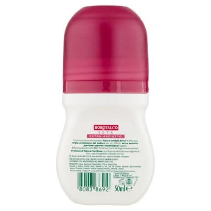 Borotalco Silk Roll On Deodorant with Alcohol-Free Formula and Talc with Active Crystals Triple Protection Talc and Pink Flowers 48 Hour Effectiveness Déodorant (Déo) Mixte - Maison des fragrances