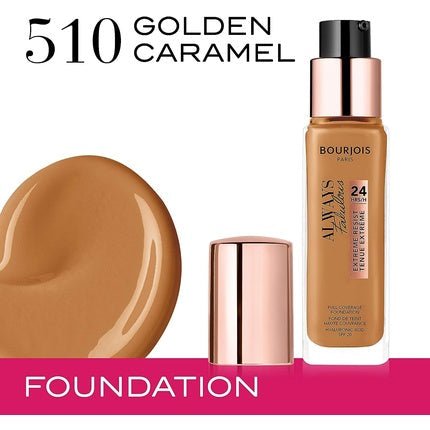 Bourjois Always Fabulous 510 Foundation Golden Caramel 30ml - Maison des fragrances