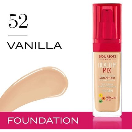 Bourjois Healthy Mix Anti - Fatigue Medium Coverage Liquid Foundation 52 Vanilla 30ml - Maison des fragrances