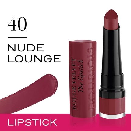 Bourjois Paris Rouge Velvet Lipstick 2.4g 40 Nude Lounge - Maison des fragrances