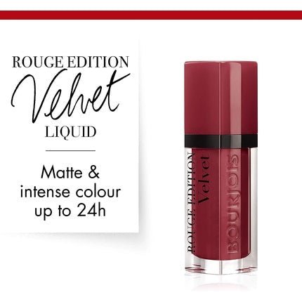 Bourjois Rouge Edition Velvet Liquid Lipstick 24 Dark Cherie Reds 7.7ml - Maison des fragrances