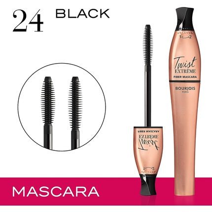 Bourjois Twist Extreme Fiber Mascara Lengthening Mascara 24 Black 8ml - Maison des fragrances