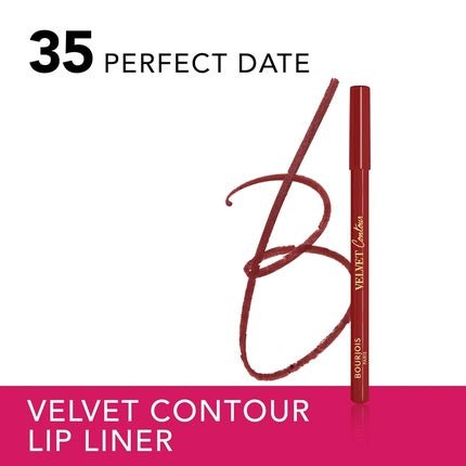Bourjois Velvet Contour Lipstick 35 Perfect Date Creamy Texture Shea Butter Grape Seed Oil Long Lasting up to 8 Hours No Smudging 1.14g - Maison des fragrances