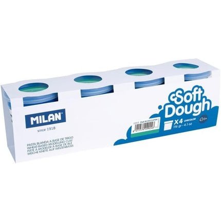Box of 4 Cans Soft Paste Dough 116g Turquoise - Maison des fragrances