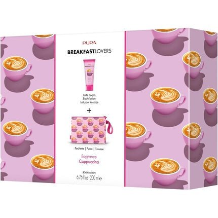 Breakfast Lovers Set Cappuccino by Pupa Milano for Women 6.76oz Body Lotion Purse - Maison des fragrances