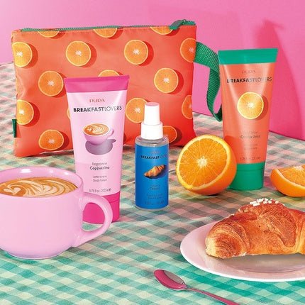 Breakfast Lovers Set Orange Juice by Pupa Milano for Women 6.76oz Shower Milk Purse - Maison des fragrances